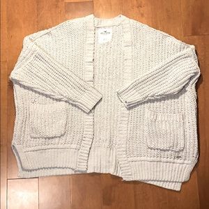 Hollister Grey Knit Oversized Cardigan
